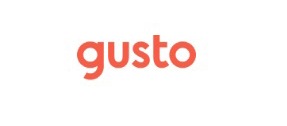 Gusto logo in bold orange font, representing the brand's focus on providing payroll and HR solutions for businesses.